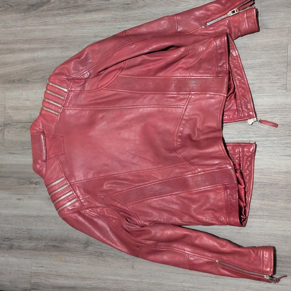 SOLD Wilson's Leather Vintage Women's Red Genuine Leather Jacket Sz XXL - Picture 6 of 7